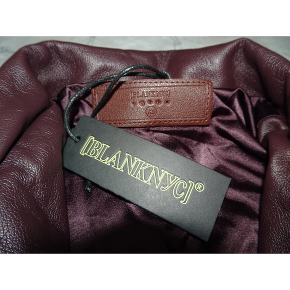 NWT BlankNYC Oversized Leather Blazer, Maroon, XS - Picture 3 of 9